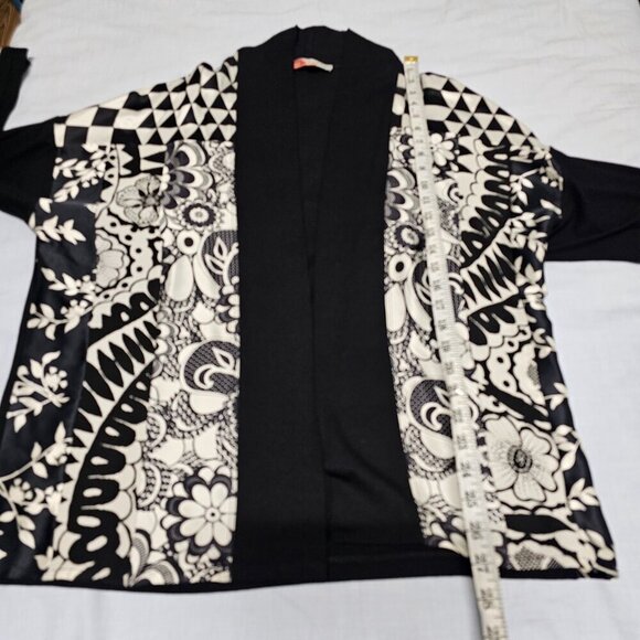 Harari Open Front Jacket Women Size M Black/White - Picture 8 of 13